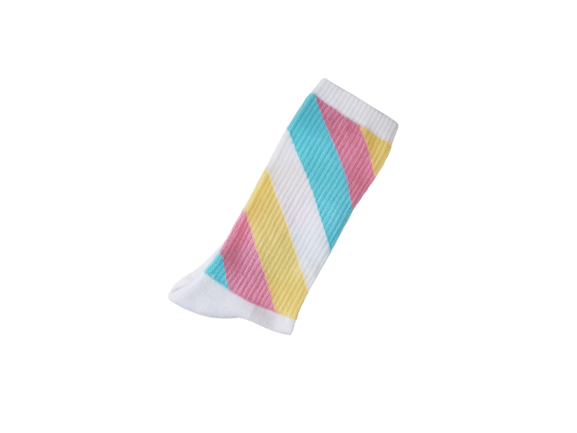 Tennissocken mit diagonalen MARSHMALLOW Streifen