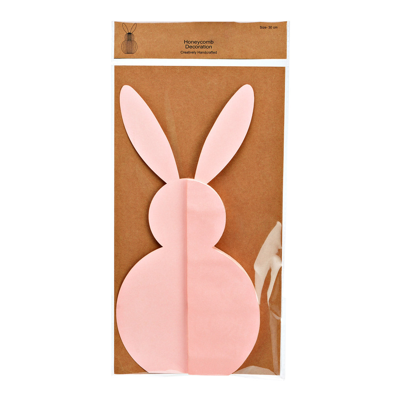 30 cm großer Honeycomb Osterhase, rose