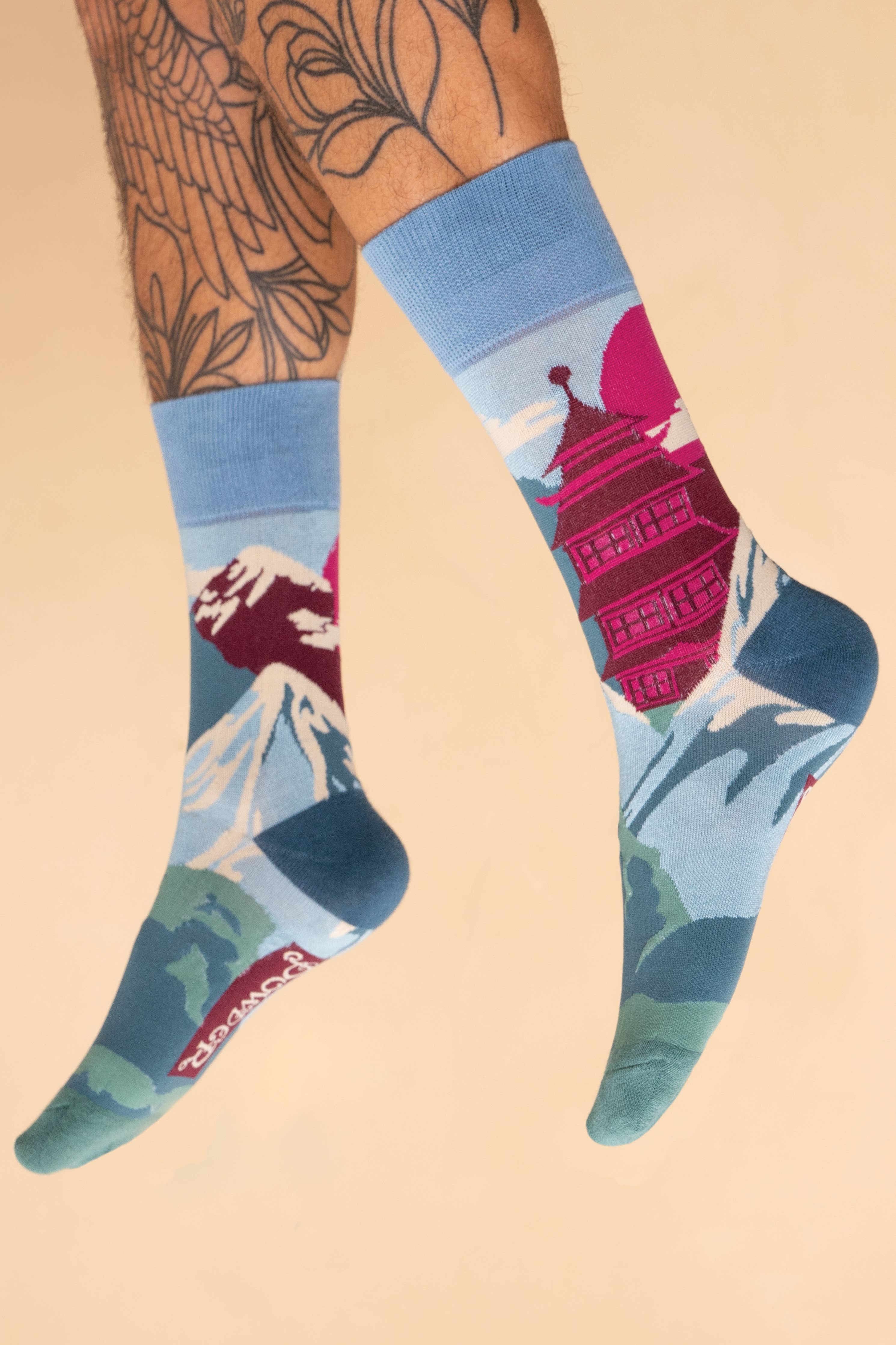 Männer Socken mit Tempelmotiv