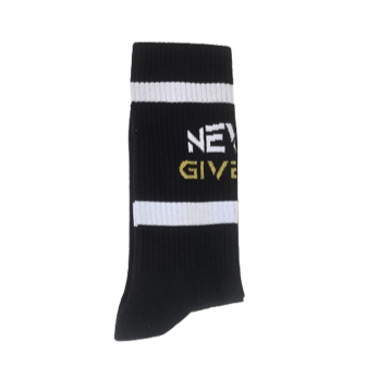 Schwarze TENNISSOCKEN GIB NIEMALS AUF