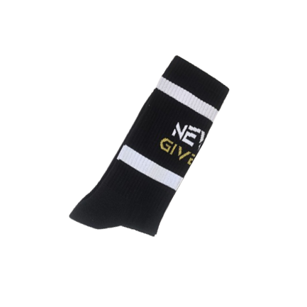 Schwarze TENNISSOCKEN GIB NIEMALS AUF