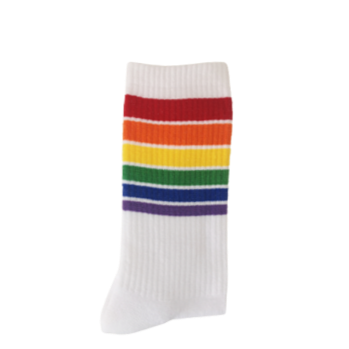 Tennissocken mit 6 bunten Streifen