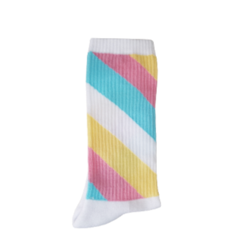 Tennissocken mit diagonalen MARSHMALLOW Streifen